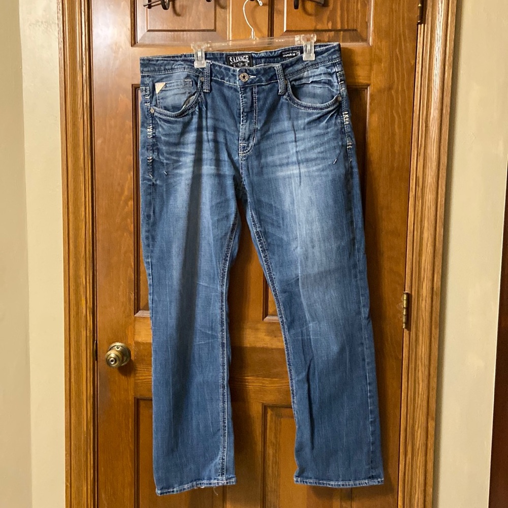 Men’s 38R Buckle Salvage Boot Cut Jeans